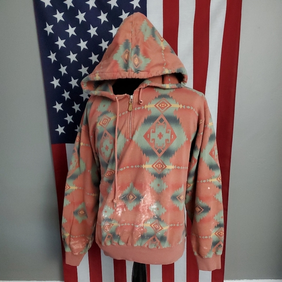 Polo by Ralph Lauren | Shirts | Xl Mens Vtg Polo Ralph Lauren Southwestern  Hoodie Sweatshirt Salmon Pink 2f938p | Poshmark